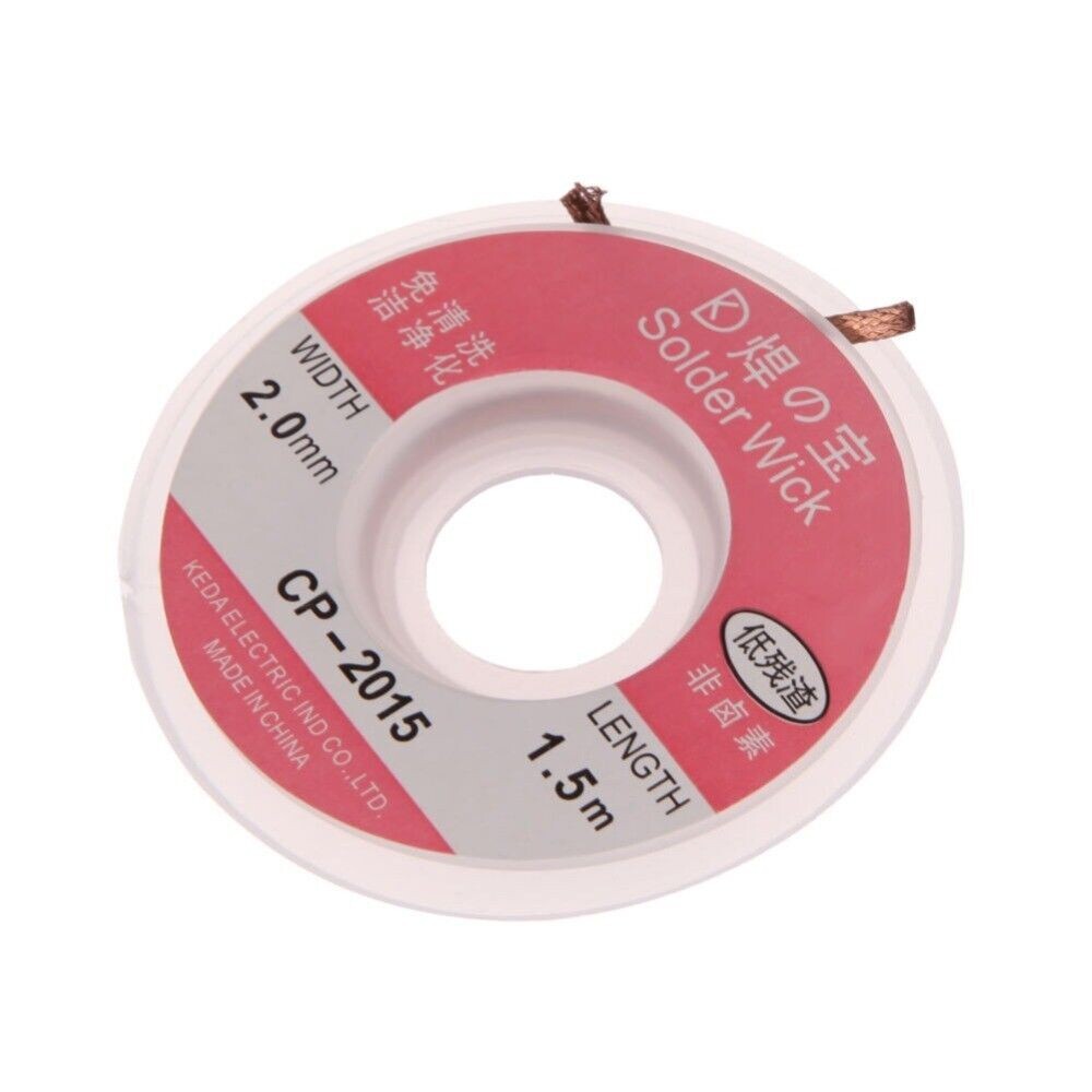 5 Rolls 2mm x 5ft Desoldering Braid Wick Solder Remover w/ No Residue Rosin Flux