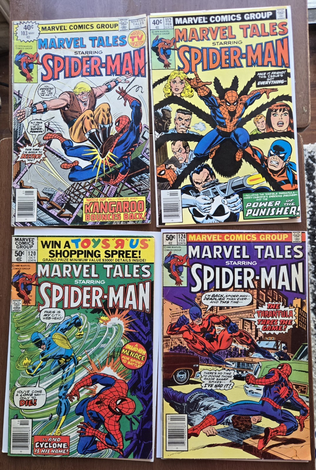 Vintage lot of Marvel Tales featuring Spider-Man, stretching from 1968 to 1985.
