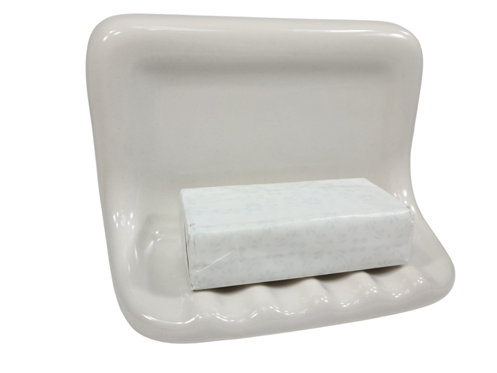 Vintage White Ceramic Soap Dish Shower Tray Holder Mid Century Modern Retro