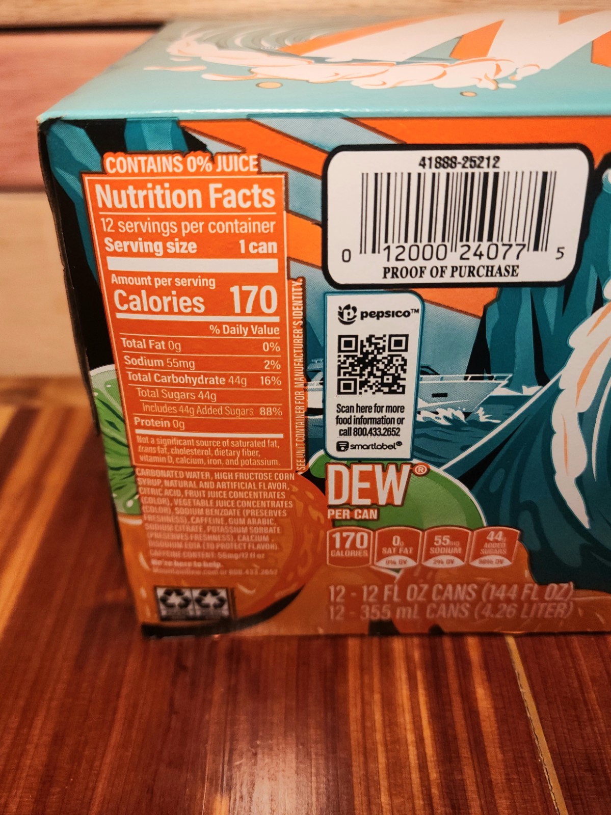 Mountain Dew Baja Cabo Citrus Soda Pop 12 Pack of 12 fl oz Cans MTN