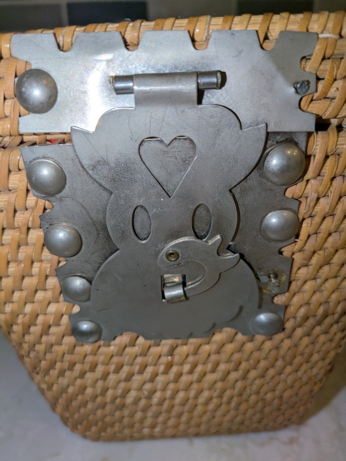 Vintage Chinese Wicker Basket for Tea