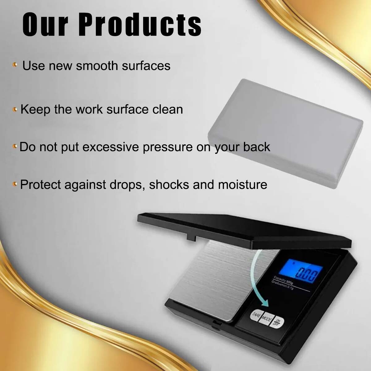 Digital Scale 1000g x 0.1g Jewelry Gold Silver Coin Gram Pocket Size Grain