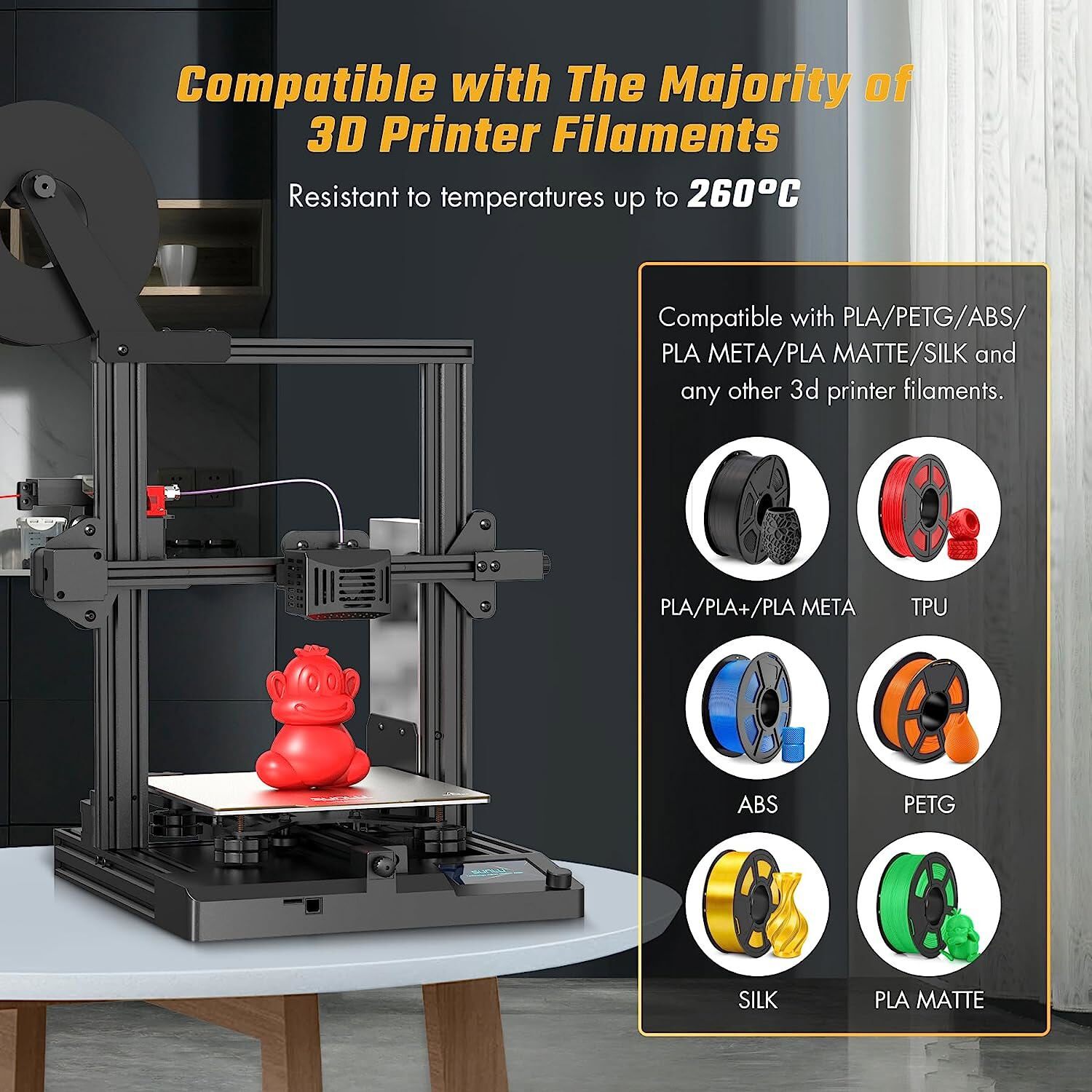 SUNLU PEI Magnetic Build Plate, 9.25x9.25inchs (235x235mm), 2*PEI+1*Base Sticker