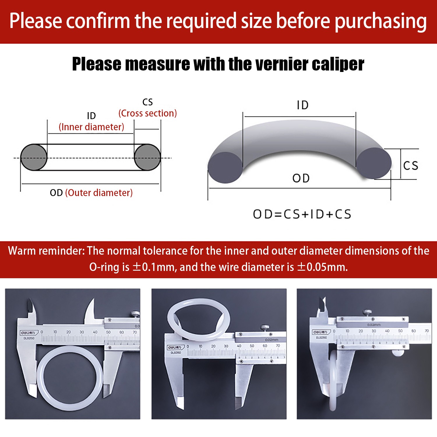 Silicone Rubber O Rings Metric Food Grade 4mm Cross Section 4mm-72mm ID O Ring