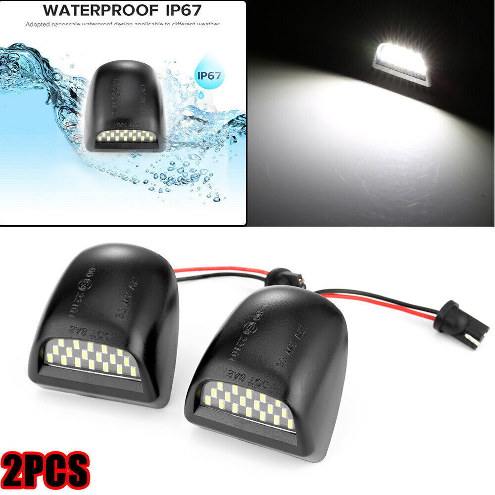 2 Pcs LED License Plate Light Assembly For Chevy Silverado GMC Sierra Cadillac