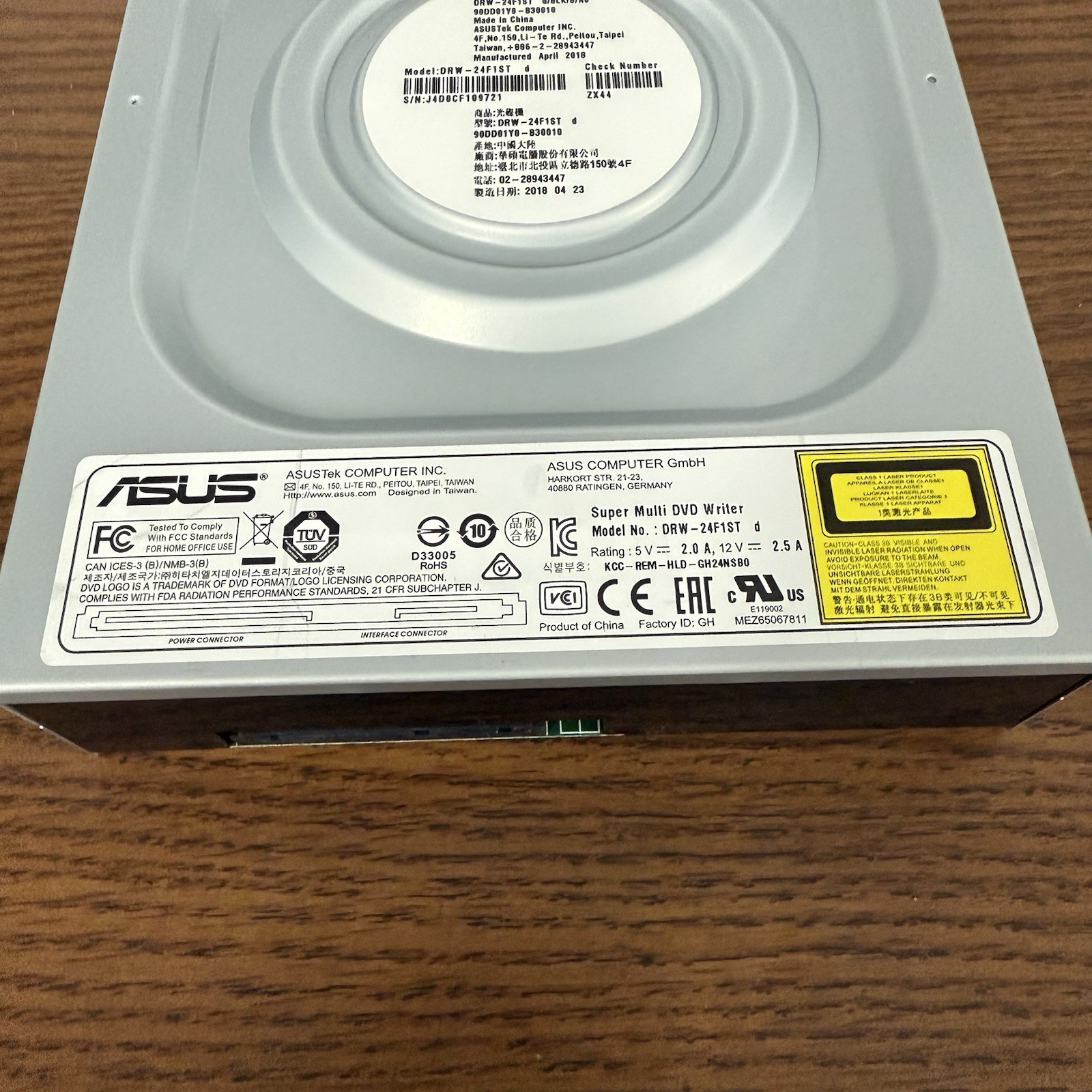 ASUS DRW-24F1ST D Internal Desktop SATA DVD Drive