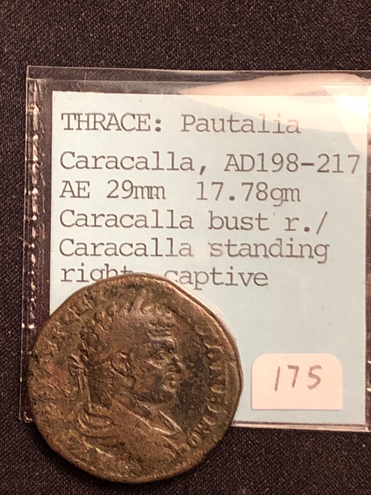 caracalla ae 29 bronze ad198-217  17.78 Grams Thrace Pautalia , Rev Standing