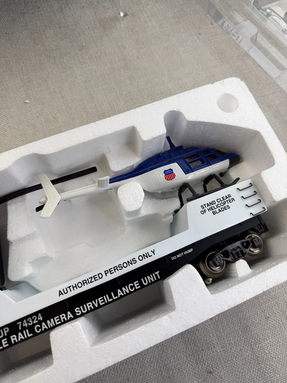 O Scale Union Pacific Railroad Police Camera Car W/ Surveillance & Heli