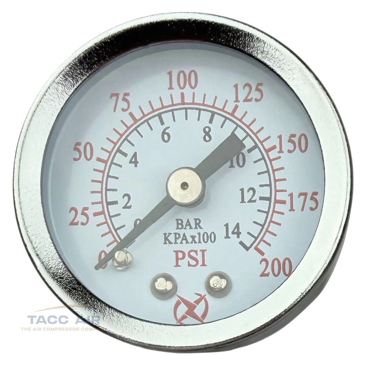 2 Pack 200 PSI Pressure Gauge Back Mount 1/8" NPT 1.5" Face Air, Water, Oil, Gas