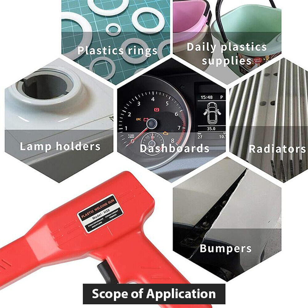 Plastic Welder Car Bumper Repair Kit Hot Stapler Welding Gun Tool w/ 600 Staples