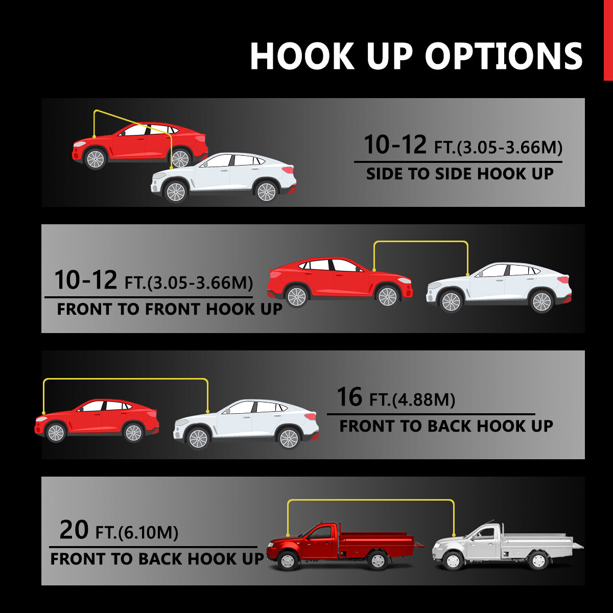 HEAVY DUTY 8 GAUGE 12 FT BATTERY BOOSTER CABLE EMERGENCY POWER JUMPER 250 AMP