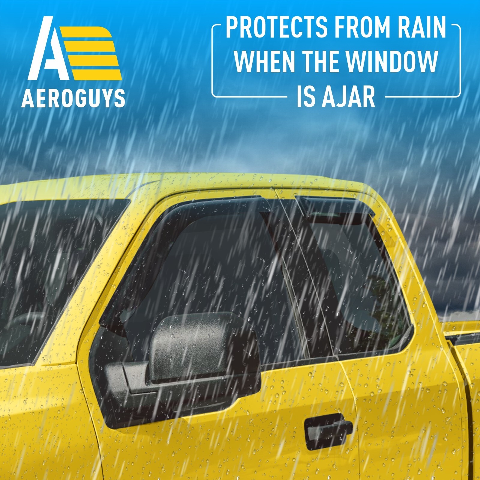 Sun Rain Visors Wind Rain Guards for 2015-2026 Ford F150 SuperCab