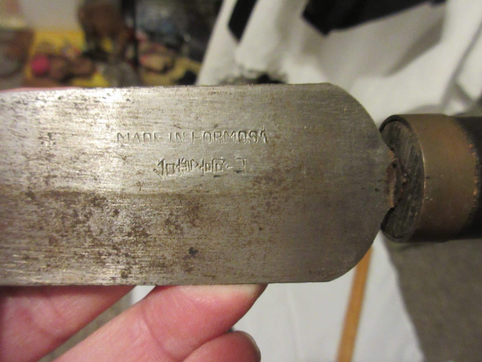 Vintage Tribal Knife in Carved Wooden Sheath