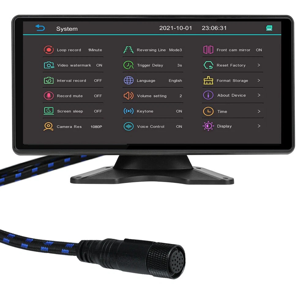 Panorama 10.36" Monitor 5 CH DVR Backup camera For Truck Semi Box Bus RV Reverse