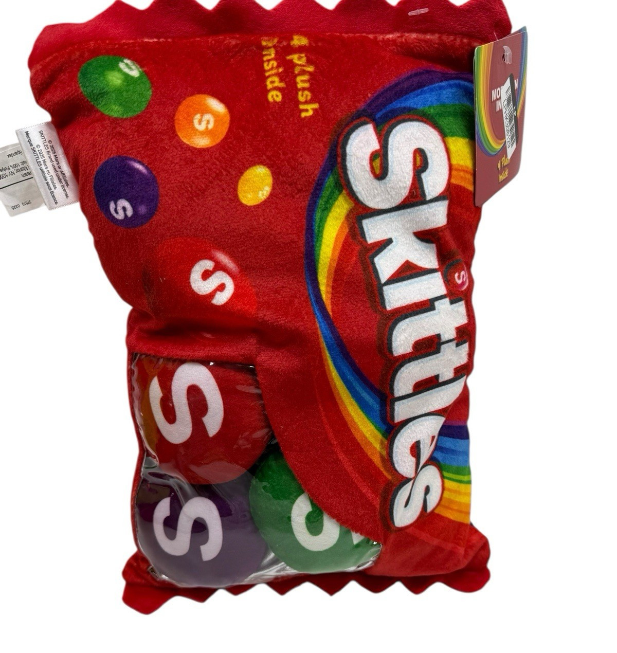 Skittles Red Throw Pillow Mini Plush Candy Pieces Inside Iscream Zipper- NWT
