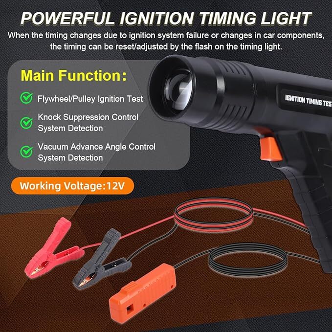 Automotive Timing Light 12V Inductive Ignition Timing Gun Adjust Engine Timing