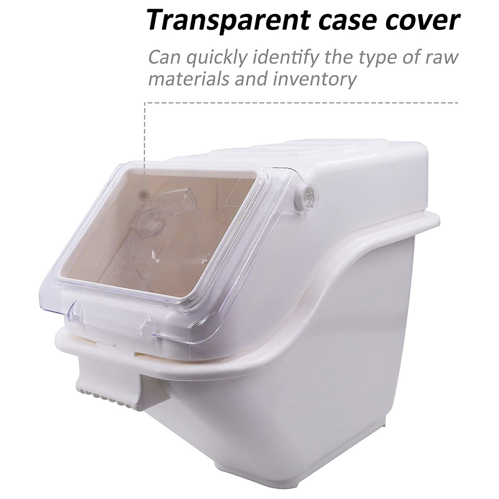 Hakka 8.8 Gallon Ingredient Bin with Scoop 200 Cup Commercial Food Shelf-Storage