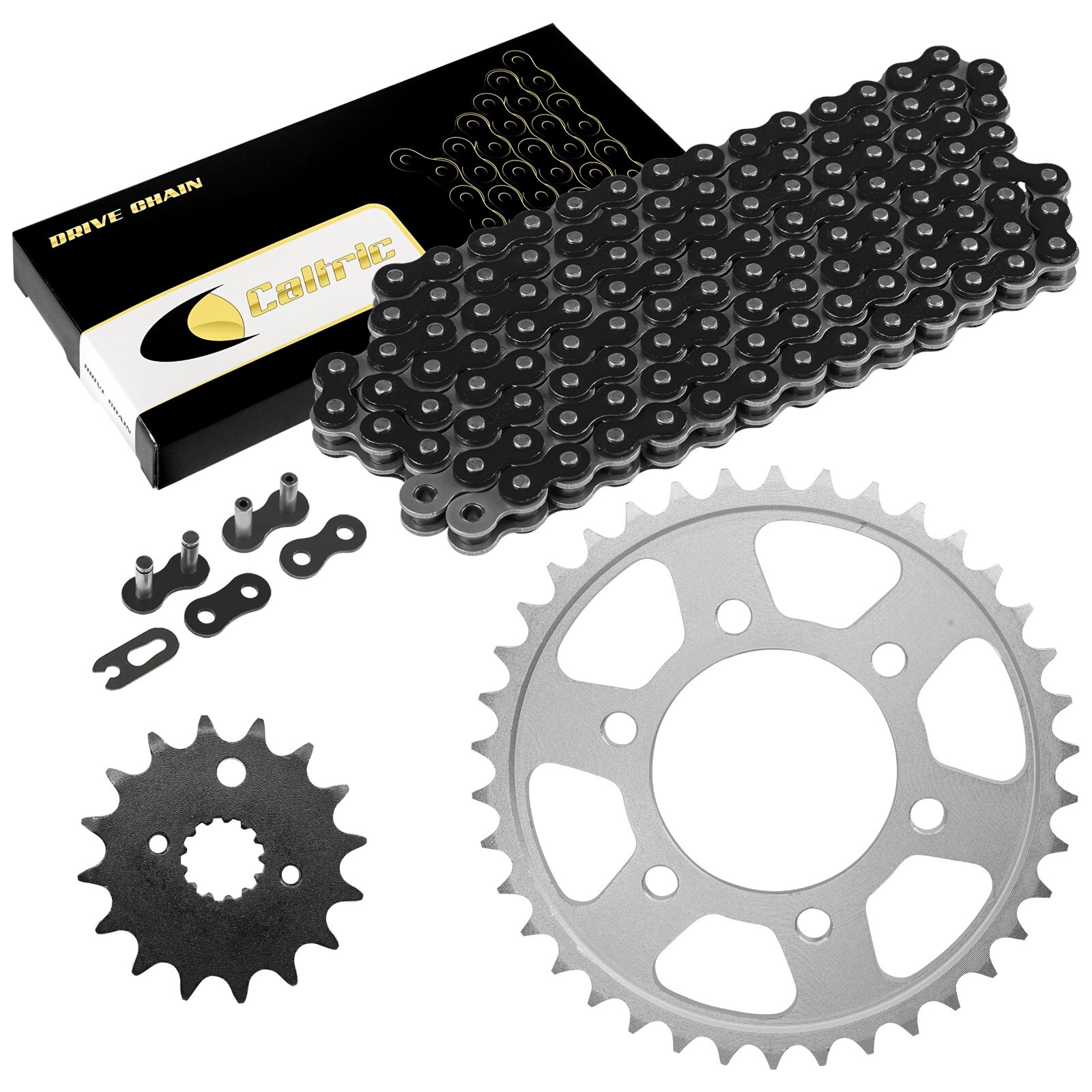 Black Drive Chain And Sprocket Kit for Kawasaki KZ550 1980 1981 1982 1983 1984