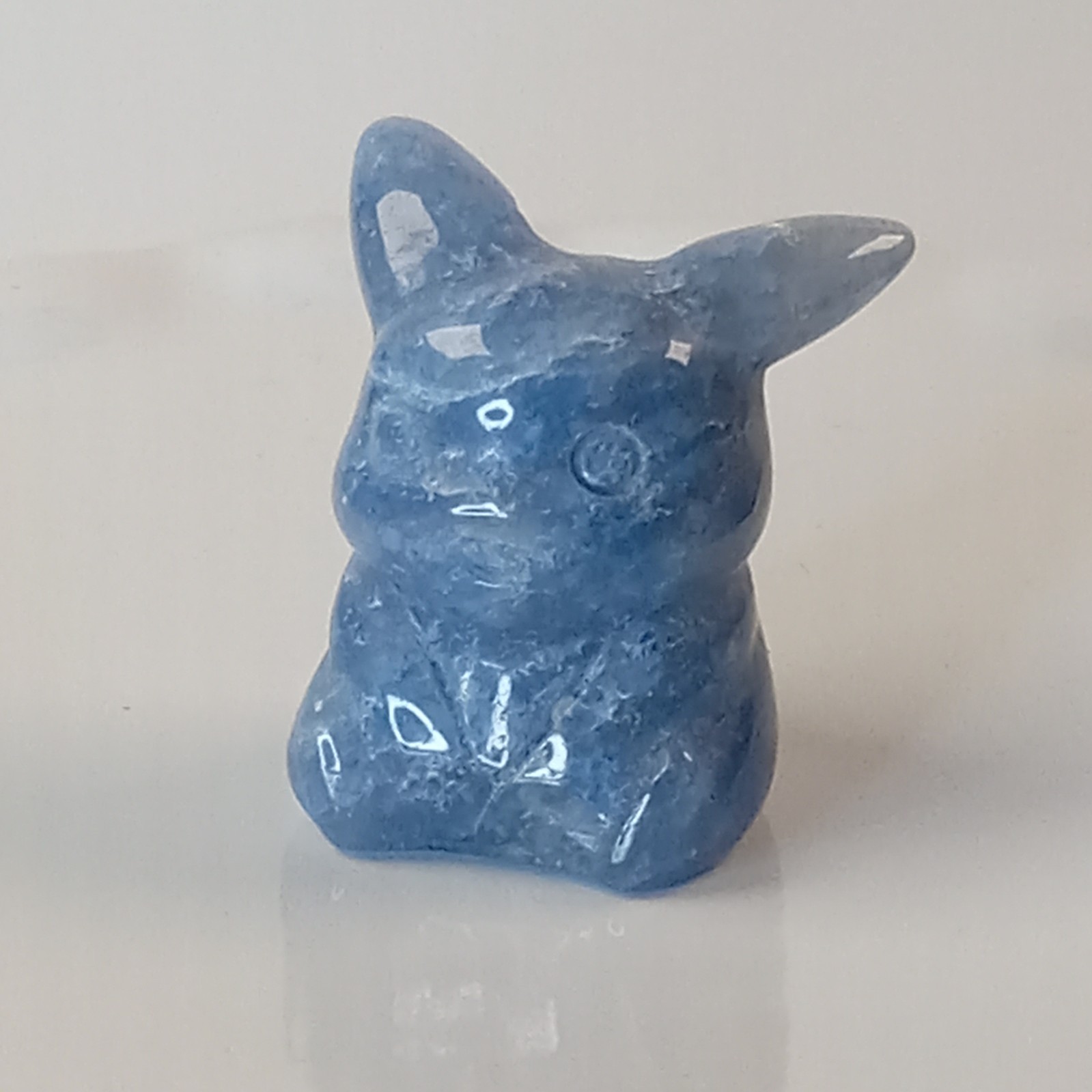 Blue Aventurine Crystal Pikachu Character Pokemon Carving 18g | D40