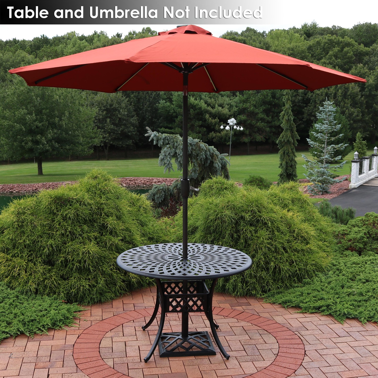 17 in Modern Geometric Cast Iron Square Patio Umbrella Base by Sunnydaze