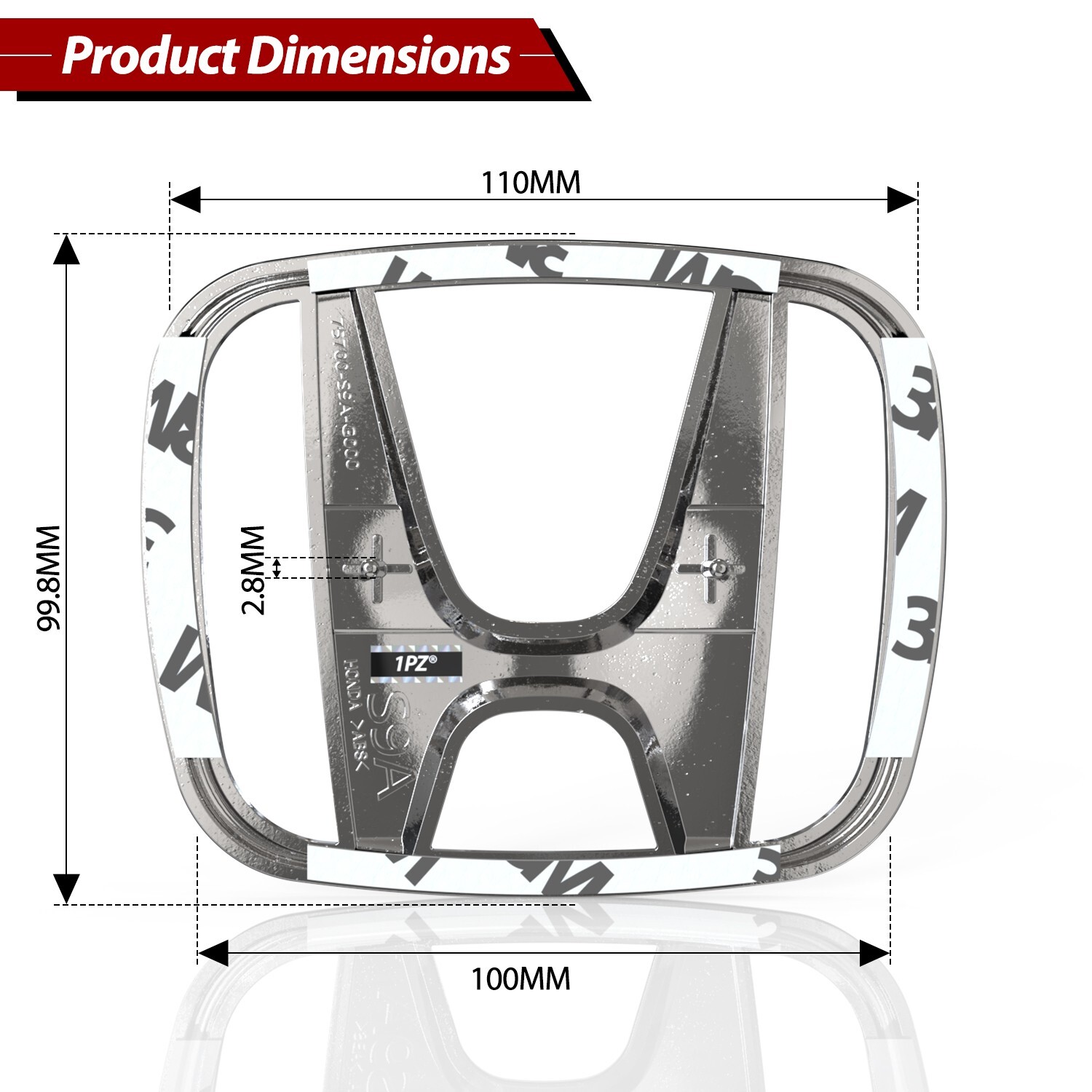 Front Grille Emblem Chrome Rep OEM 75700-S9A-G00 For Honda Accord CRV Logo Badge