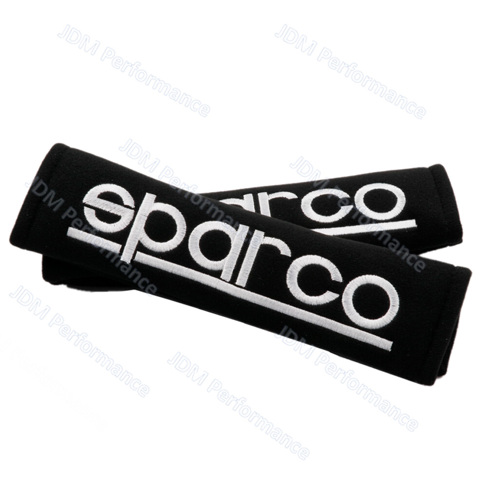 2pcs SPARCO Black Cotton Car Seat Belt Covers Shoulder Pads Seatbelt Cushion