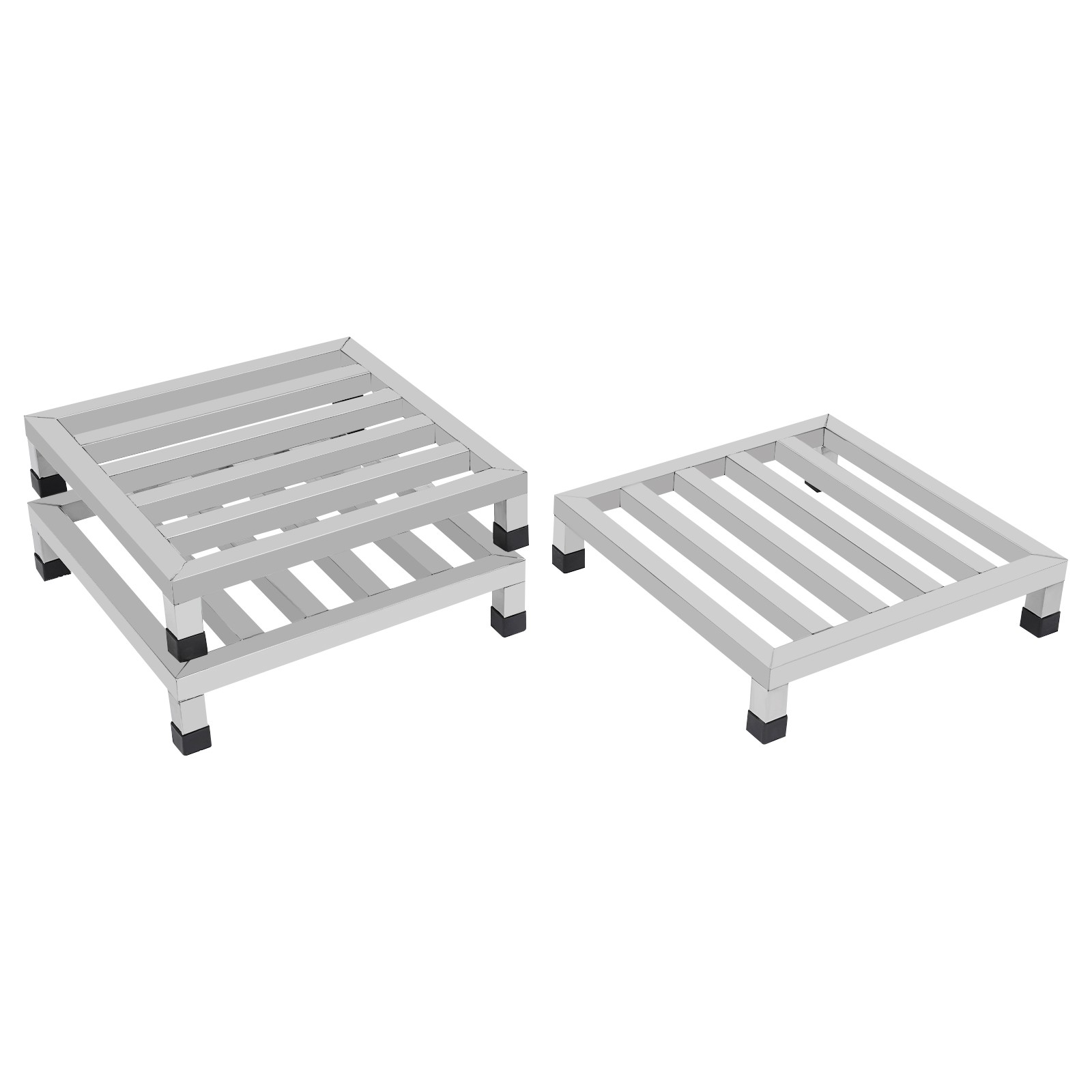 3Pcs Dunnage Stainless Steel Shelves Plants Display Rack Flower Showing Stand