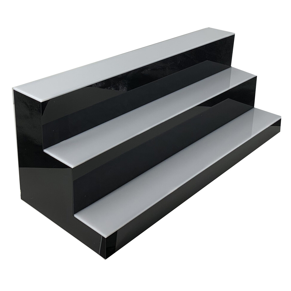 31" 3 Step Tier LED Lighted Shelves Illuminated Liquor Bottle Bar Display Stand