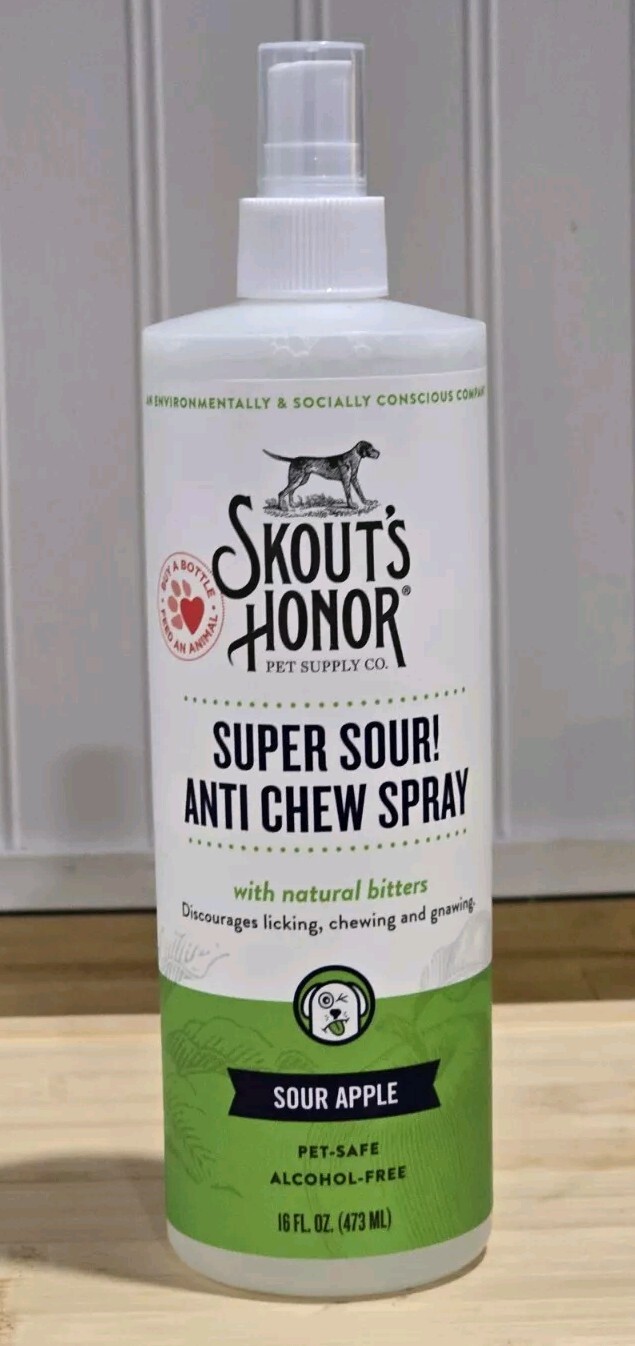 NEW Skout’s Honor super sour  ANTI-CHEW spray 16 oz sour apple W Bitter Flavors