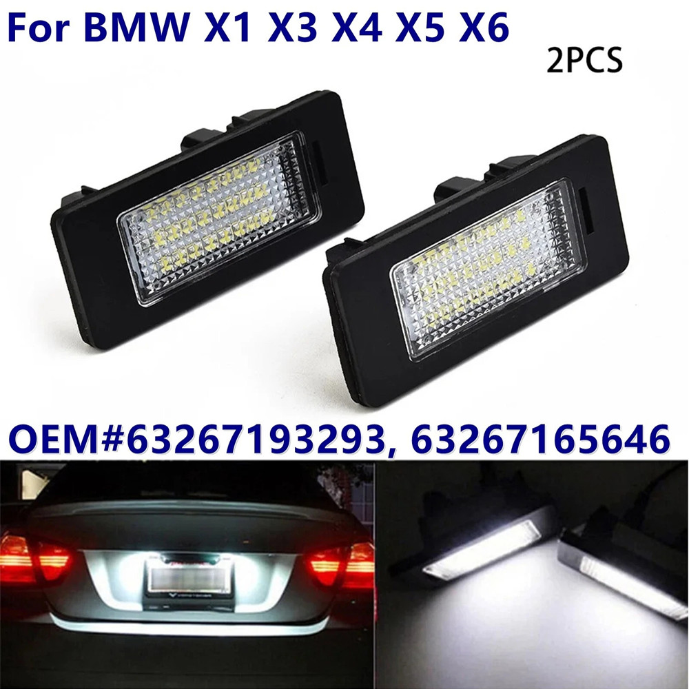 2x LED License Plate Light Tag Lamp Assembly White Canbus For BMW X1 X3 X4 X5 X6