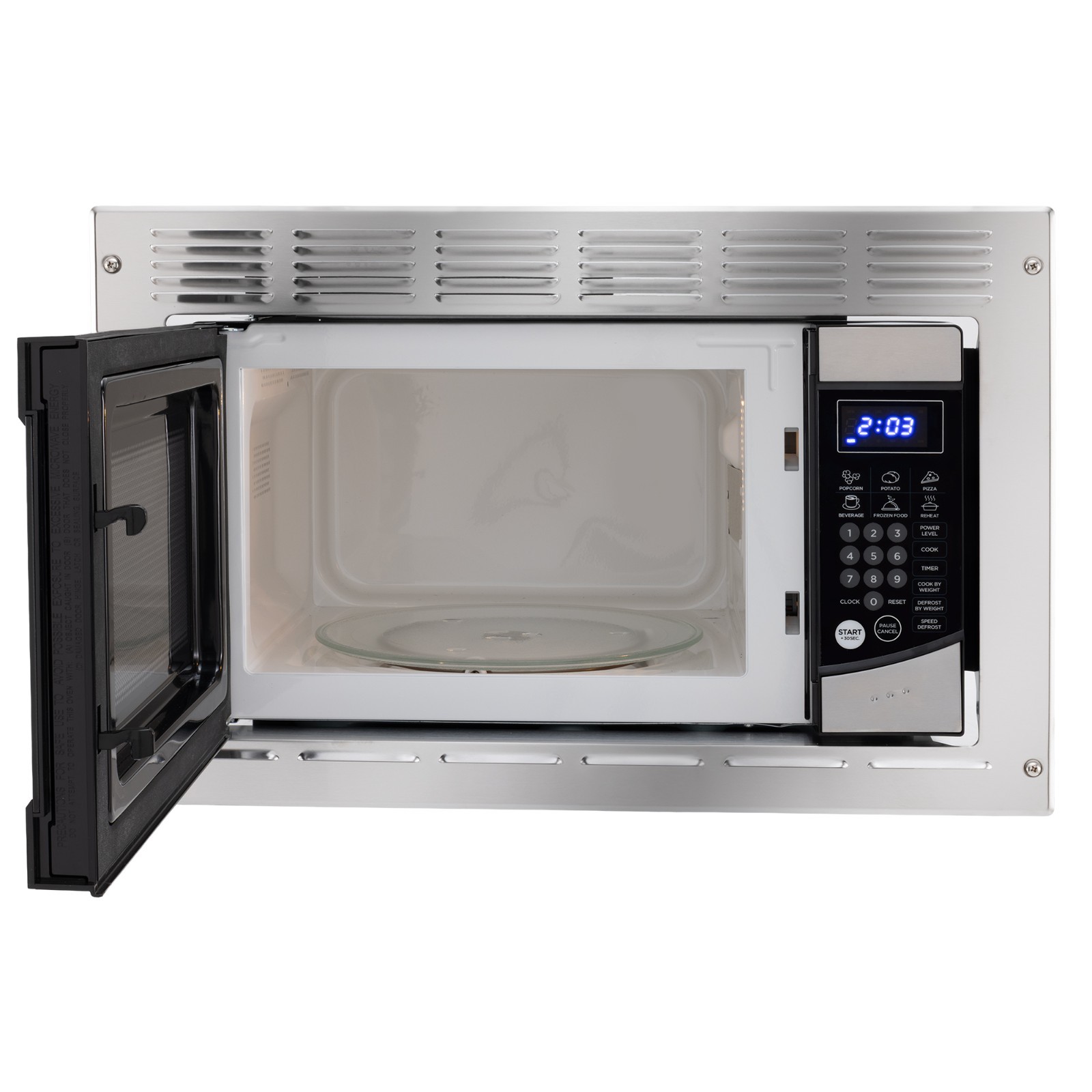 RecPro Suburban RV Built-In Microwave 0.9 Cu Ft Stainless Steel w/ Trim Kit 900W