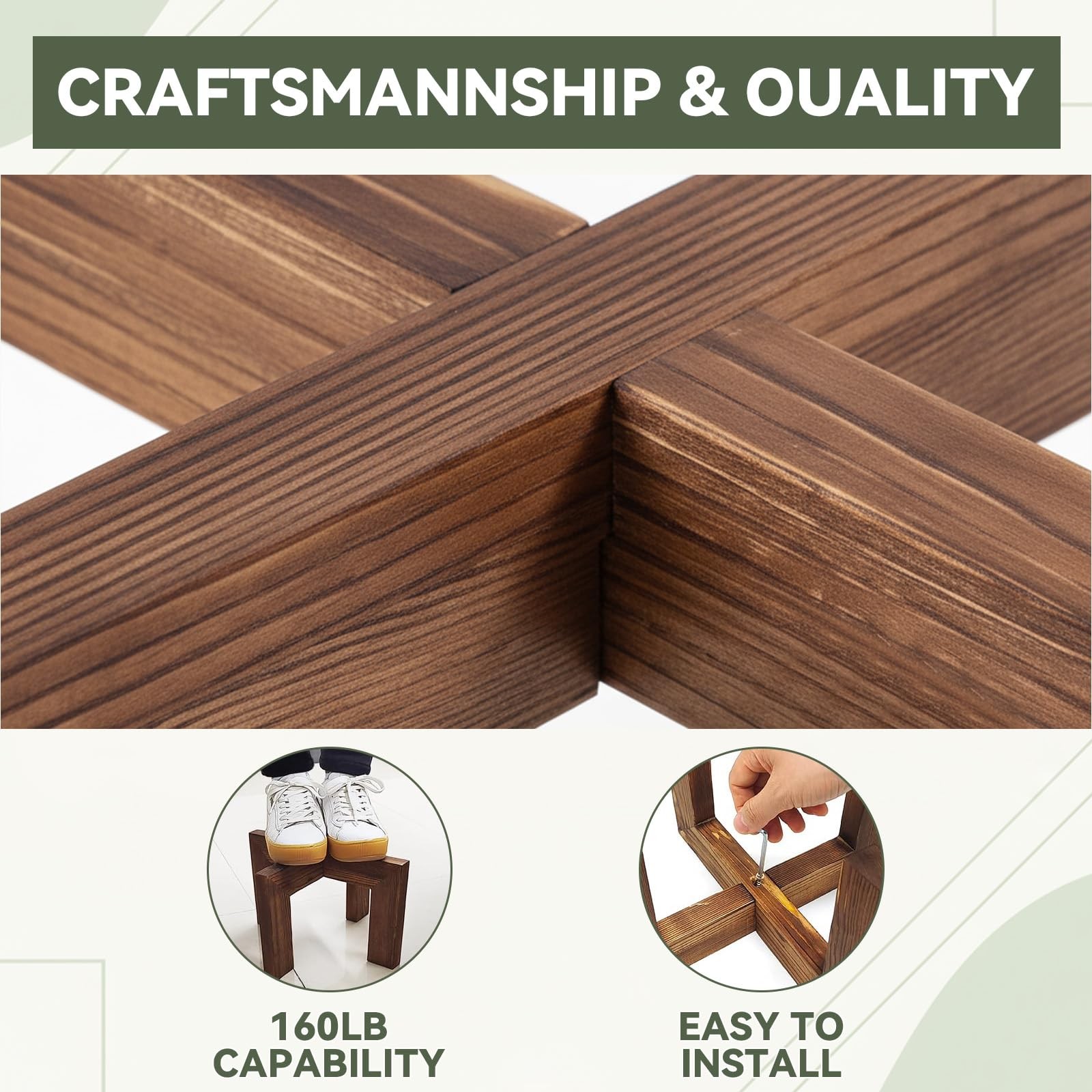 Plant Stand Indoor, Large Wooden Plant Stands, Plant Risers for Inside Pots, ...