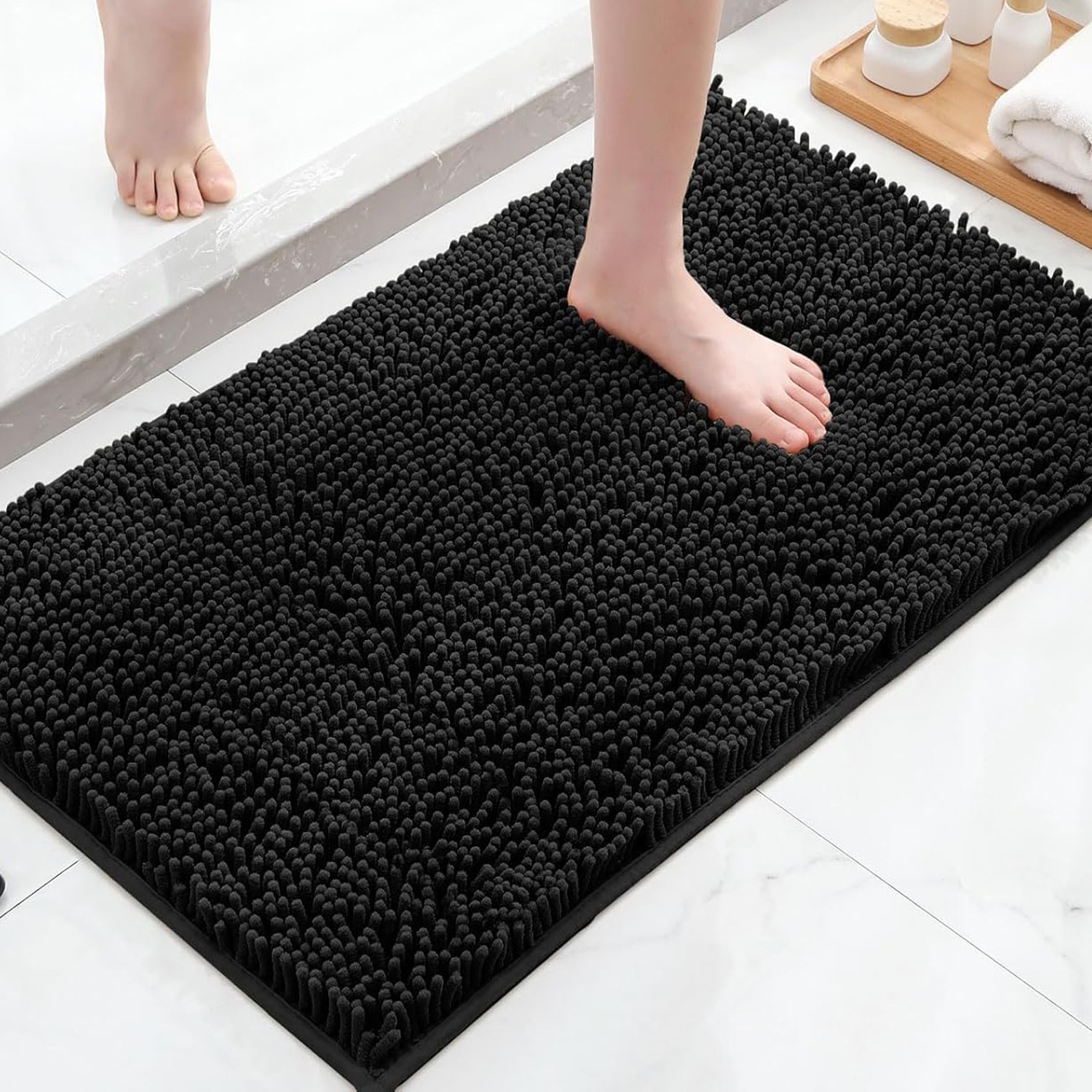 23"x15" - Soft Cozy Plush Chenille Bath Mat Highly Absorbent Bathroom Rug