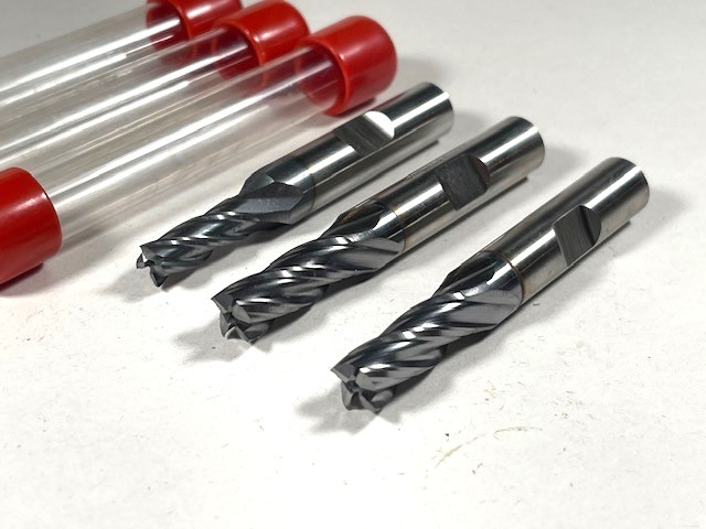 5/16" 4 Flute End Mill Ticn coated Cobalt USA 3pc set