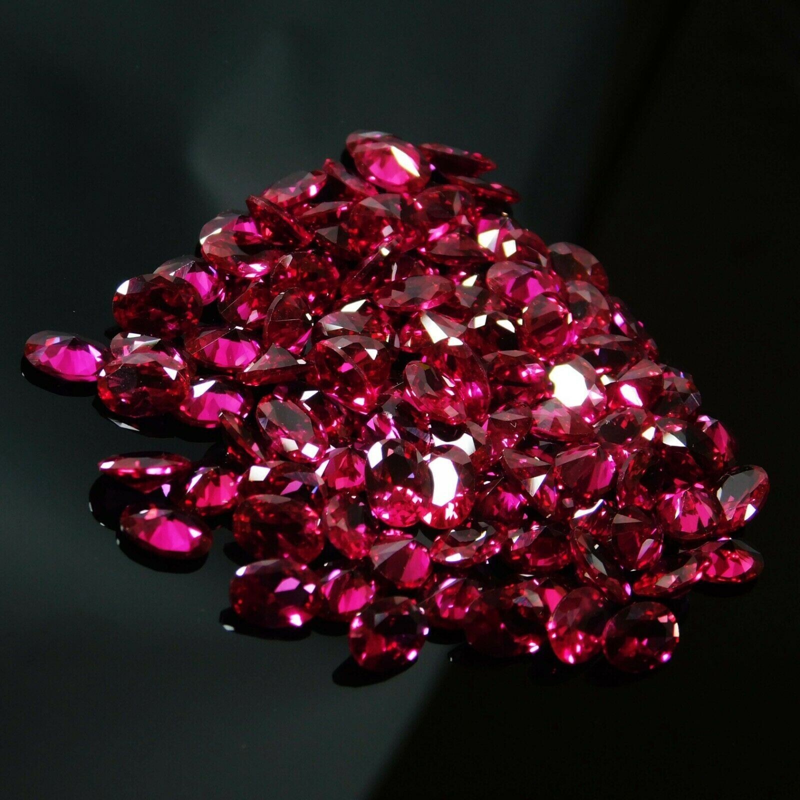 50 pcs Natural Red Ruby Gemstone Certified Mogok Oval Shape 7 x 5 MM Lot