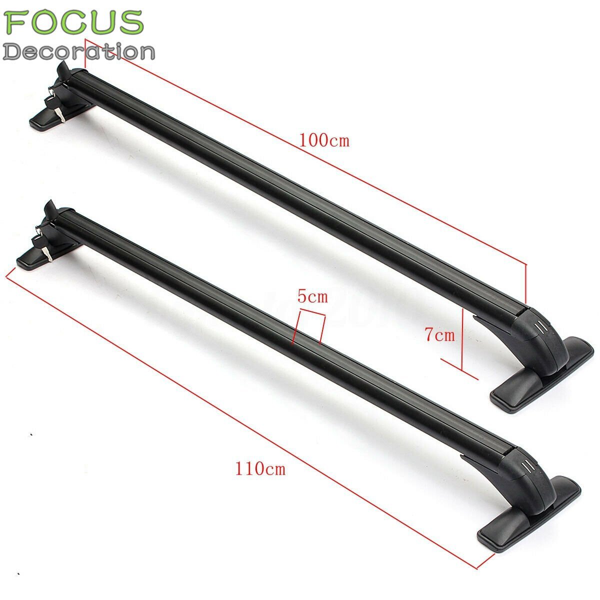Universal Car Top Luggage Roof Rack Cross Bar Adjustable Window Frame 43.3''
