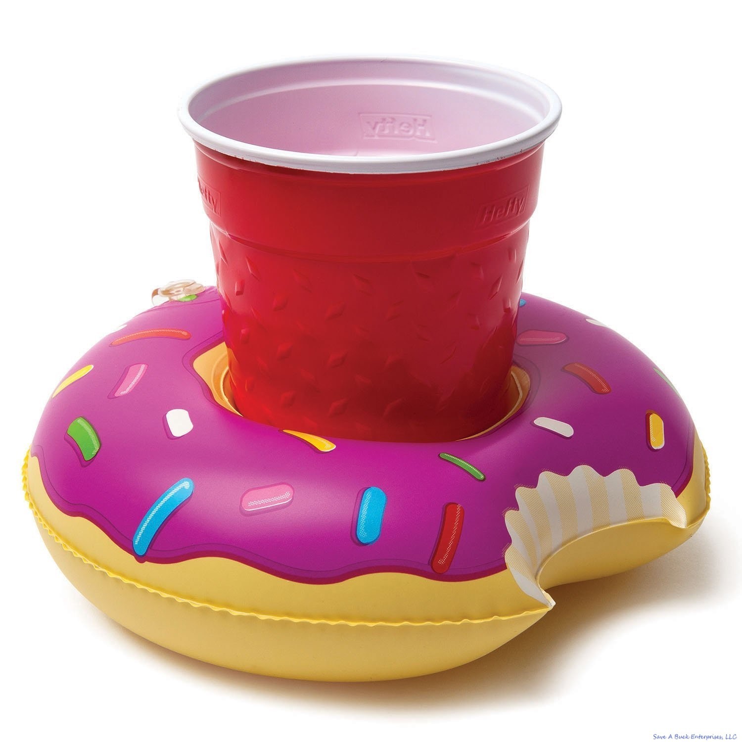 3-pk DONUTS Beverage Boat Inflatable Cup Drink Can Holder Pool Float - BigMouth