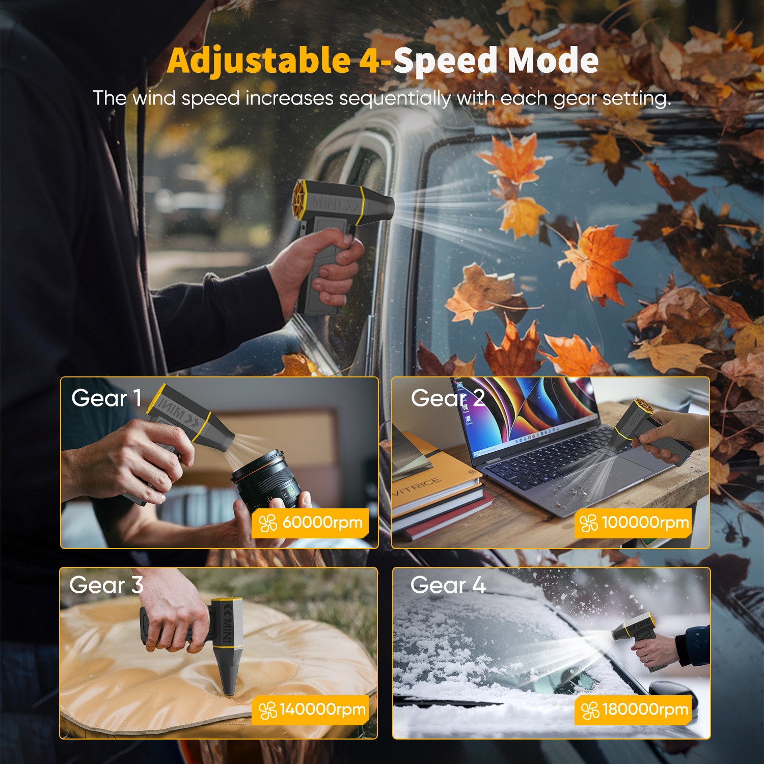 180000RPM Cordless Compressed Air Duster Blower for Computer PC Cleaning Cleaner