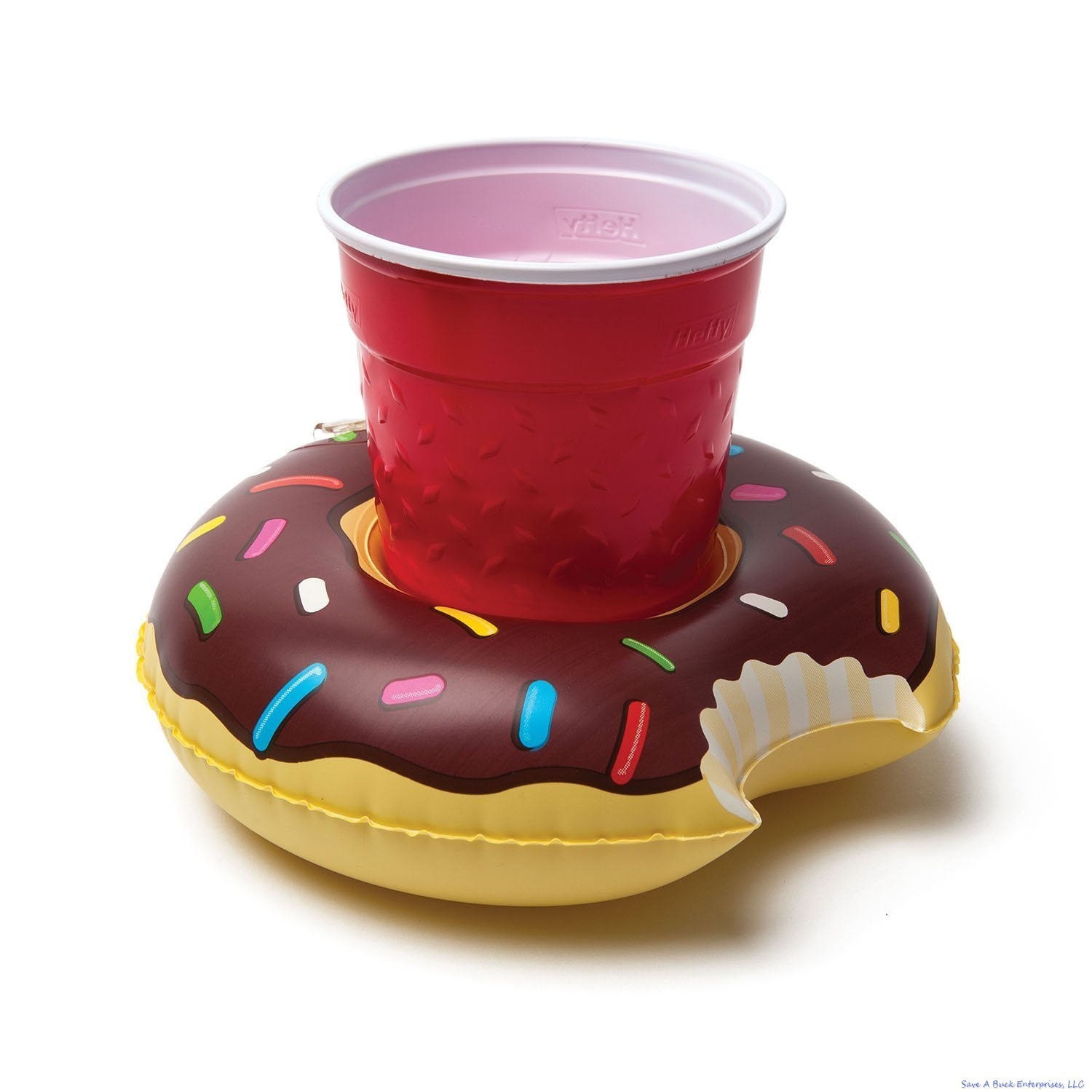 3-pk DONUTS Beverage Boat Inflatable Cup Drink Can Holder Pool Float - BigMouth