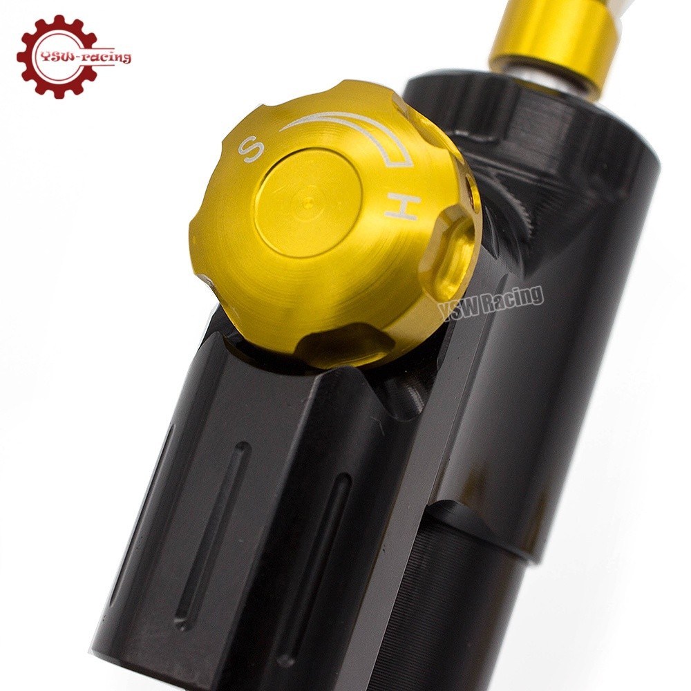 Universal Motorcycle CNC Adjustable Steering Damper Stabilizer Top Black&Gold US