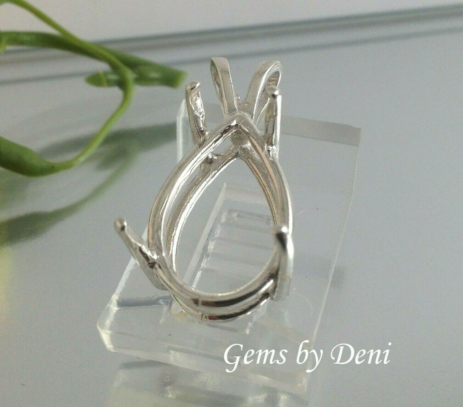 Solid Sterling Silver Pear Cast Wire Pre-Notched Pendant Setting (5x3mm-30x22mm)