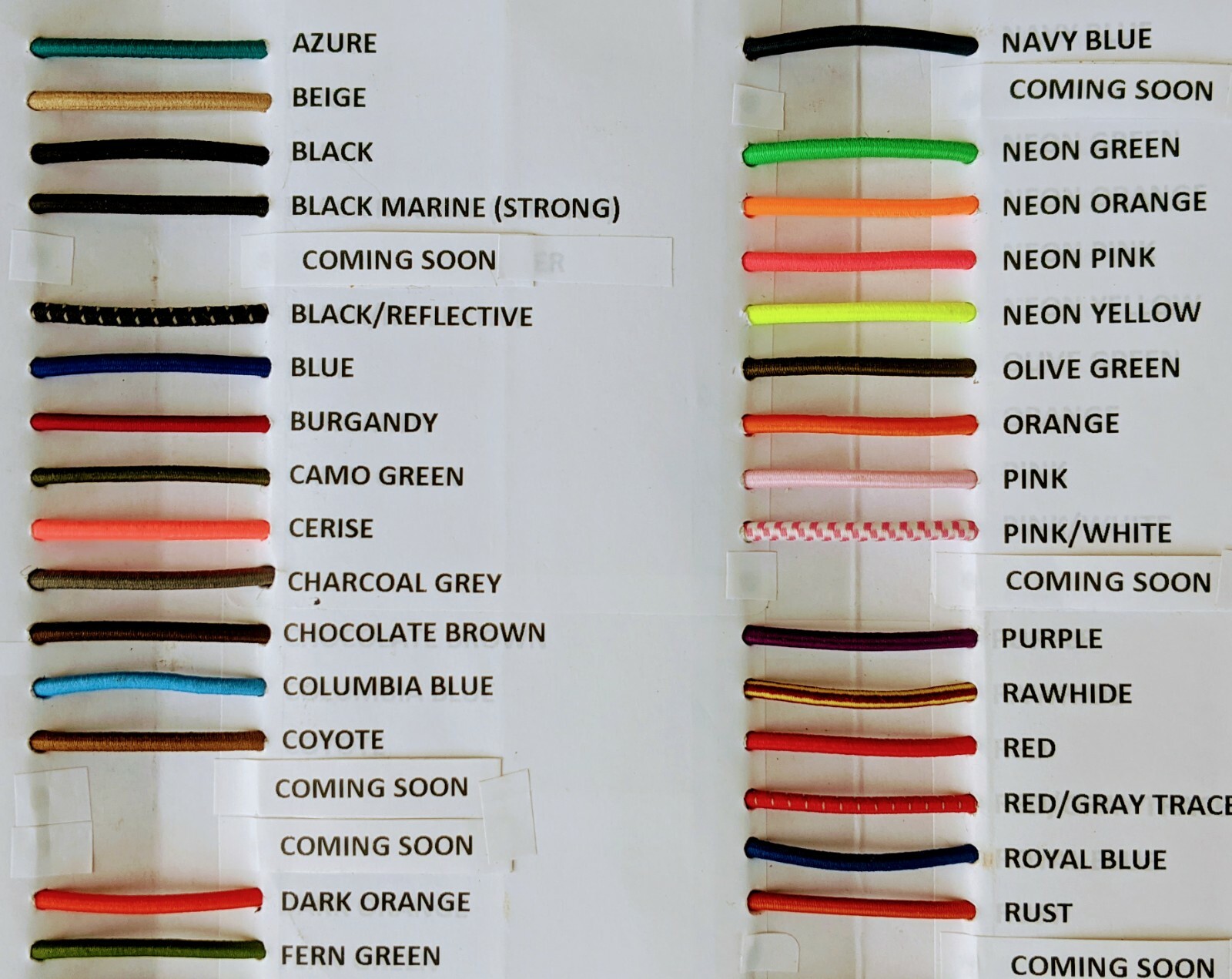 1/8" Bungee Shock Cord Many Colors Cut by the Foot , Nice Quality Bungee !