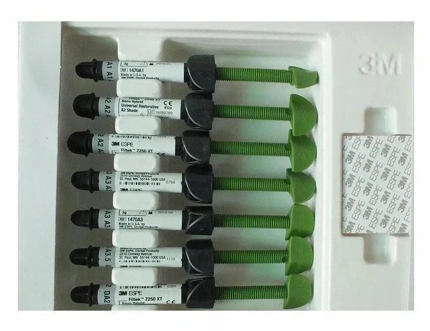DENTAL ESPE Z250 XT NANO HYBRID COMPOSITE KIT OF 7 SYRINGE WITHOUT BOX 2027