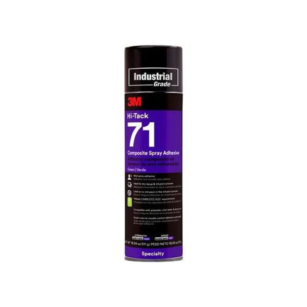 3M 76308-14327 | Composite Hi-Tack 71 Spray Adhesive, Clear, 24 oz. Aerosol Can