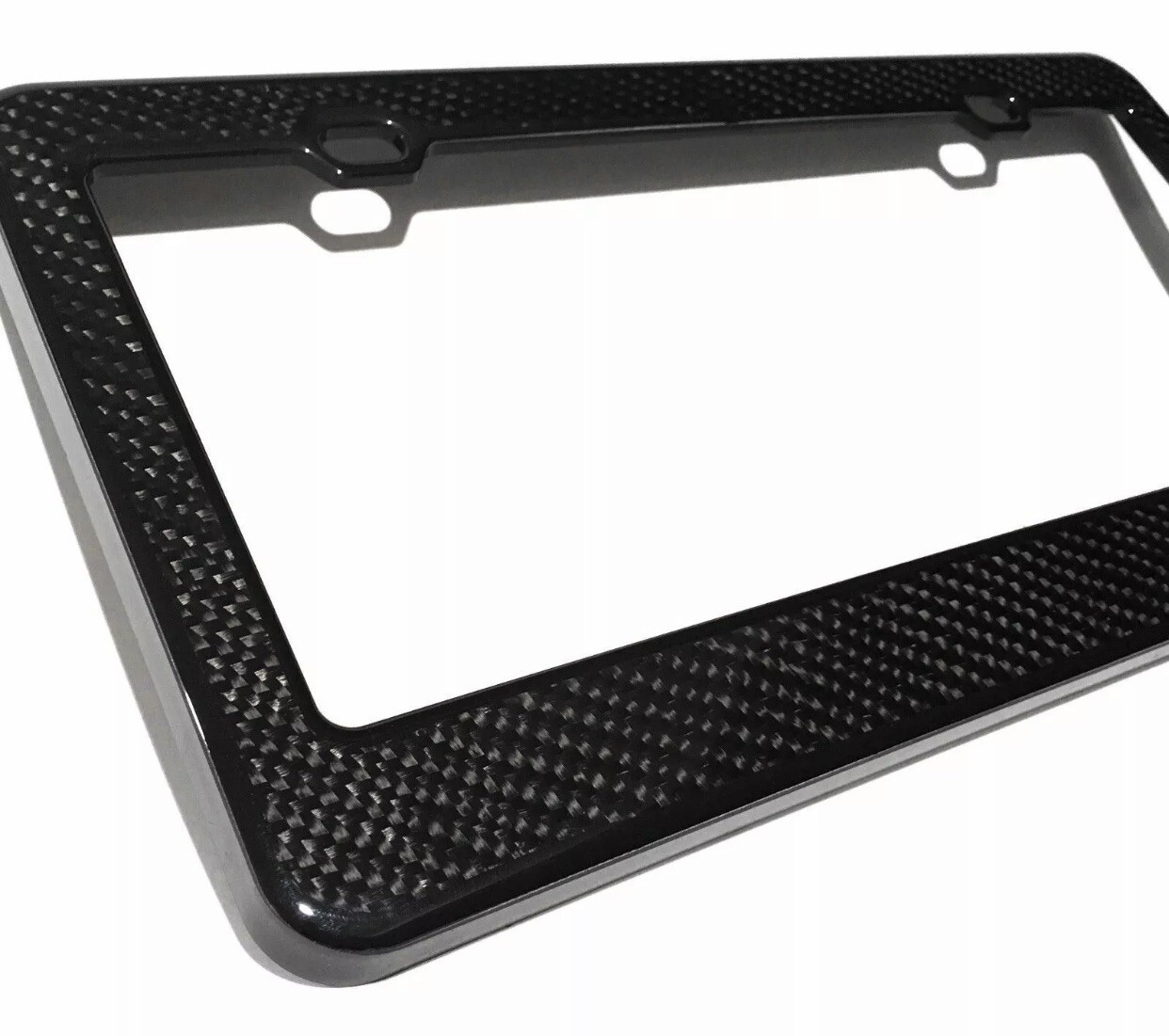 Universal Real Carbon Fiber License Plate Holder Frame For Car With 3K Twill
