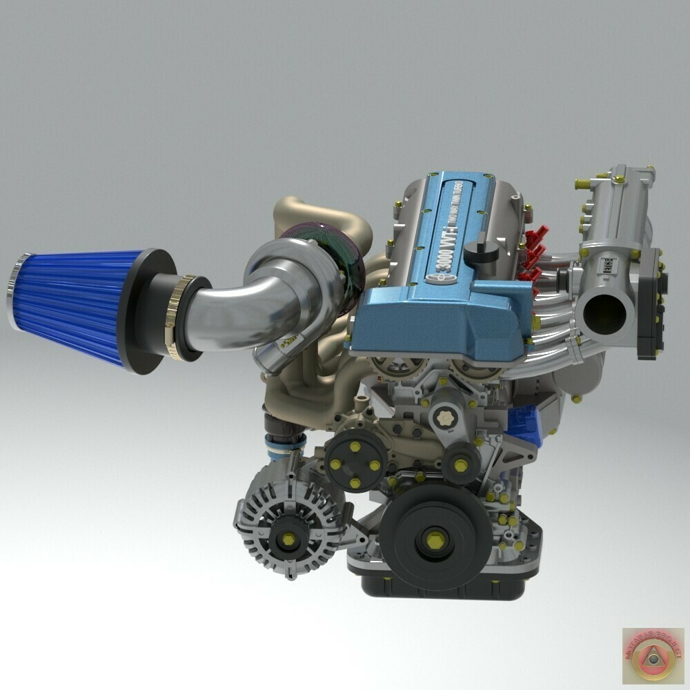 1:25-1:24 Scale Resin Toyota 2JZ Single Turbo Engine Kit