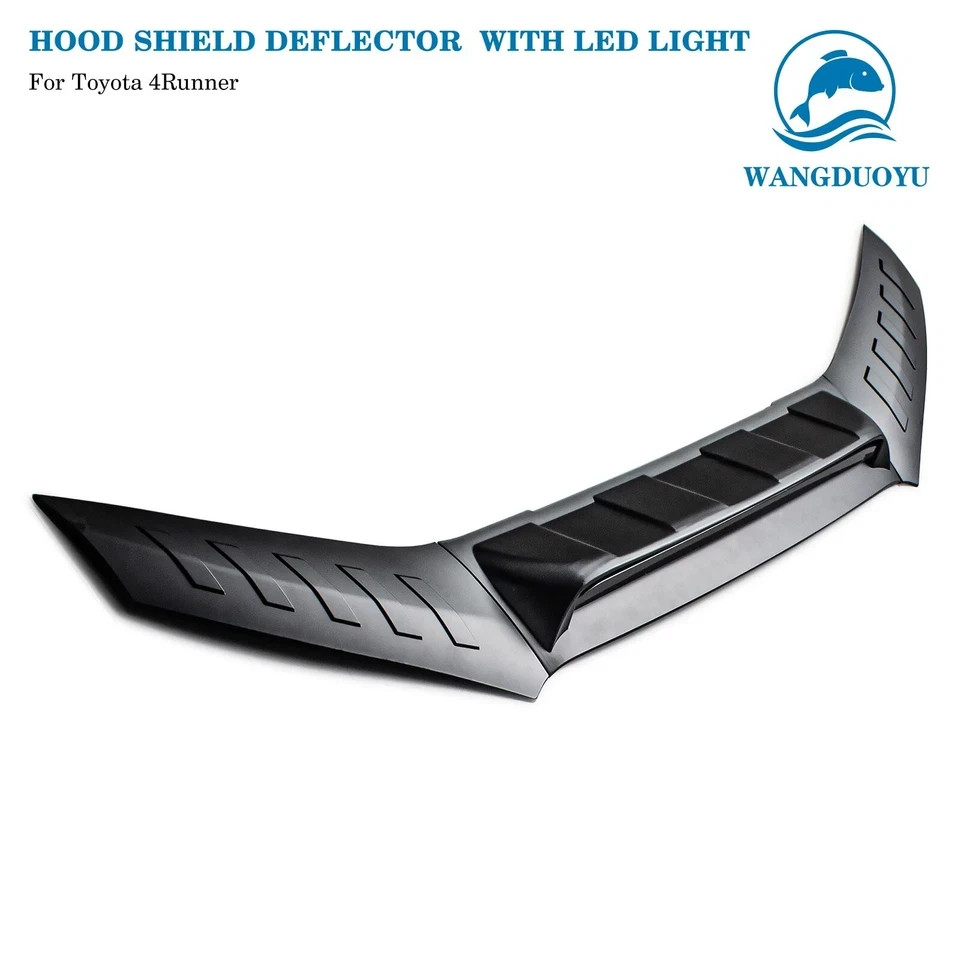 Hood Shield Protector for Toyota 4runner 2010-2024 with LED Lights (Matt Black)