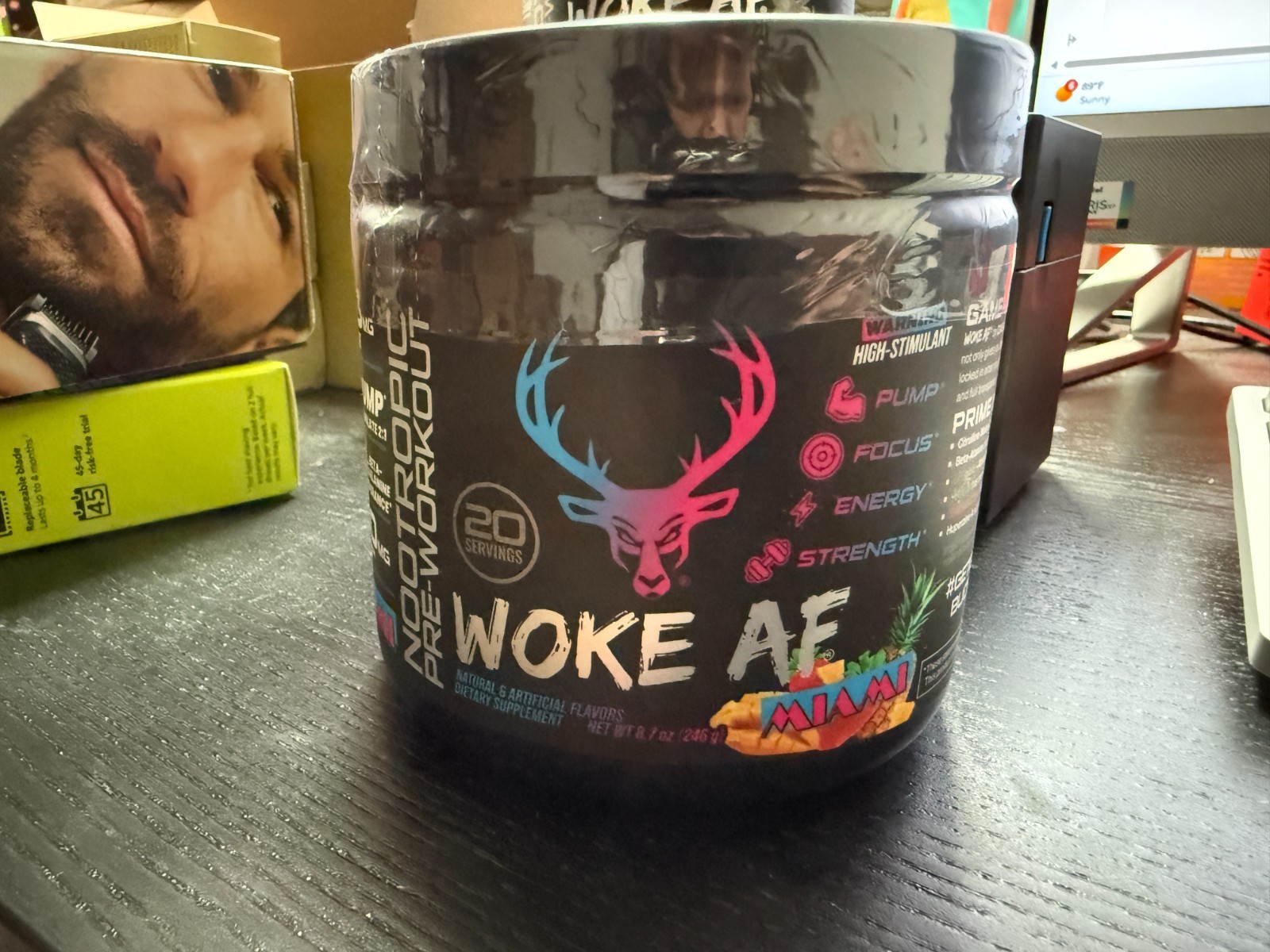 Bucked Up - Woke AF  20 Servings HIGH-STIMULANT Pre-Workout MIAMI Exp 2027