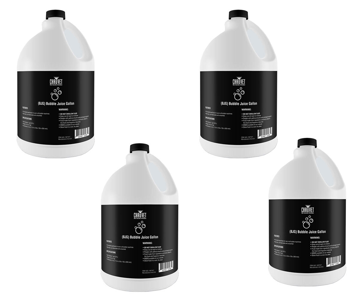 4x CHAUVET DJ BJG Bubble Juice/Fluid Gallon for B250/B550 Bubble King Machines