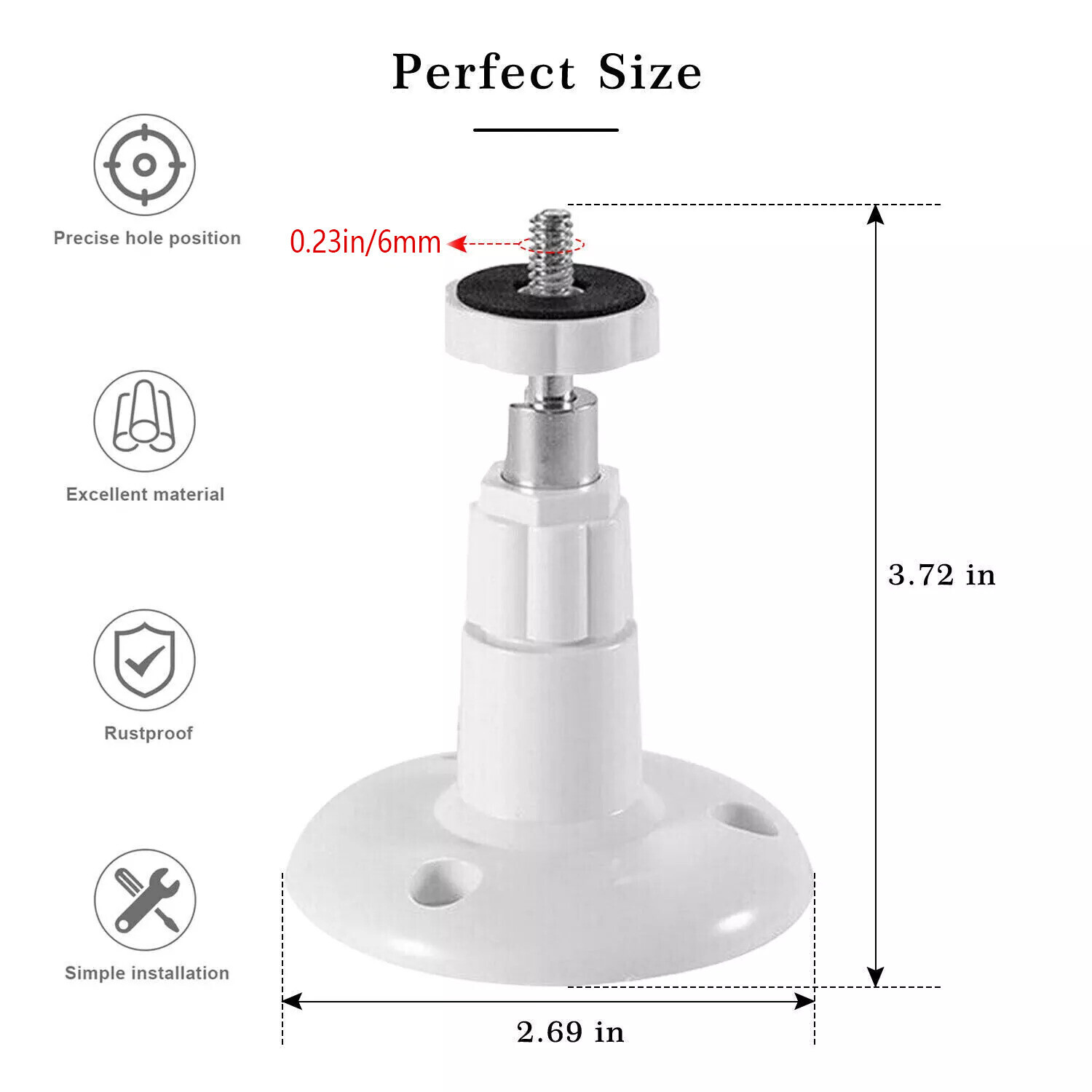 2 x Wall Mount Bracket For Ring Stick Up Cam Wired/Battery Solar Security Camera